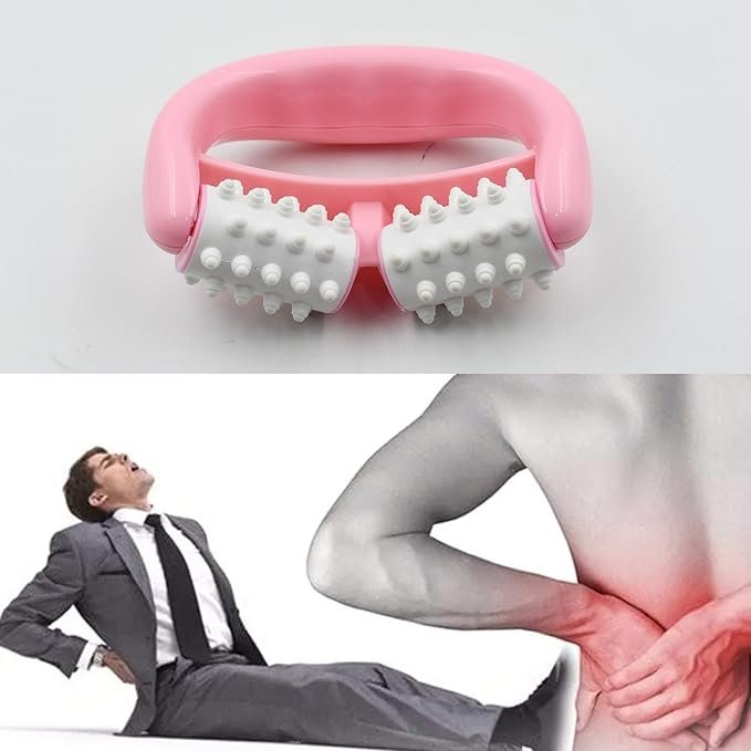 2-Roller Plastic Massager 1 Pc - Handheld Therapy Roller - Image 3