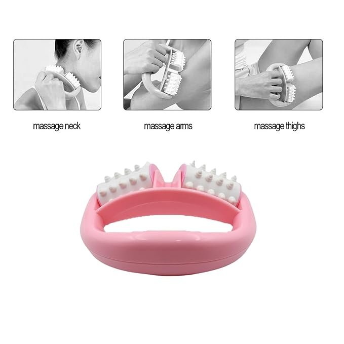 2-Roller Plastic Massager 1 Pc - Handheld Therapy Roller - Image 5