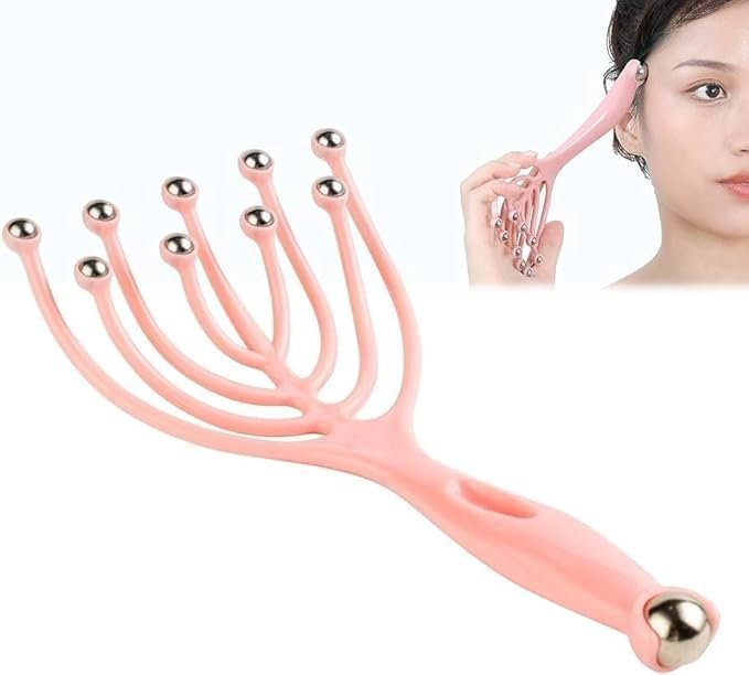 9-Claw Head Scalp Massager with Stainless Steel Balls - Image 2