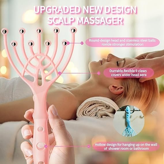 9-Claw Head Scalp Massager with Stainless Steel Balls - Image 7