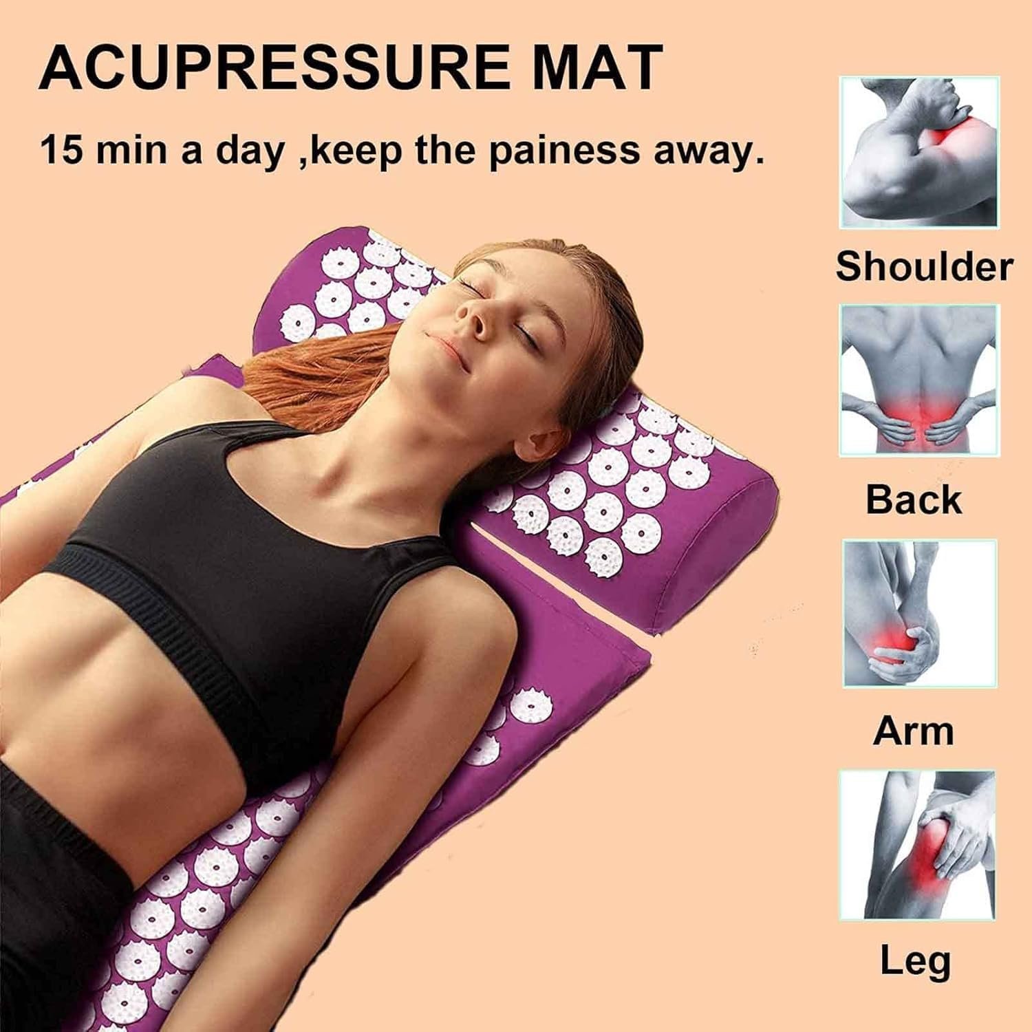 Acupressure Mat and Pillow Set - Image 3