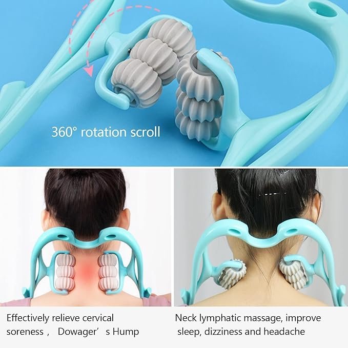 Manual Neck Massager Roller for Pain Relief, Handheld - Image 5