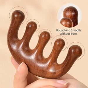 Wooden scalp massager for hair growth